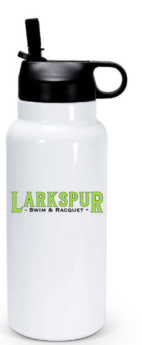 30oz Stainless Steel Water Bottle / White / Larkspur Swim and Racquet Club