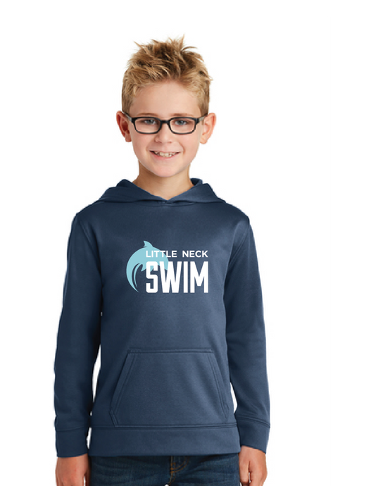 Performance Hooded Sweatshirt (Youth & Adult Sizes) / Navy / Little Neck Swim