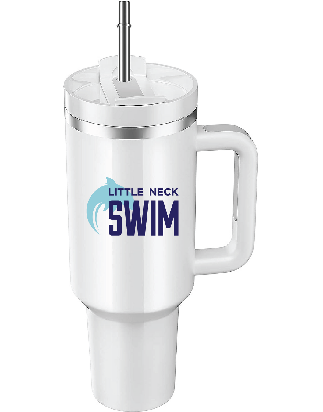 40oz Stainless Steel Tumbler / White / Little Neck Swim Team