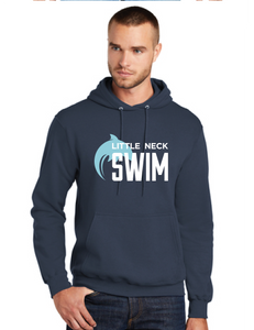 Fleece Hooded Sweatshirt / Heather Royal / Little Neck Swim Team