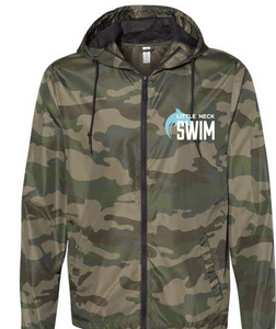 Lightweight Windbreaker Full-Zip Jacket / Camo / Little Neck Swim Team