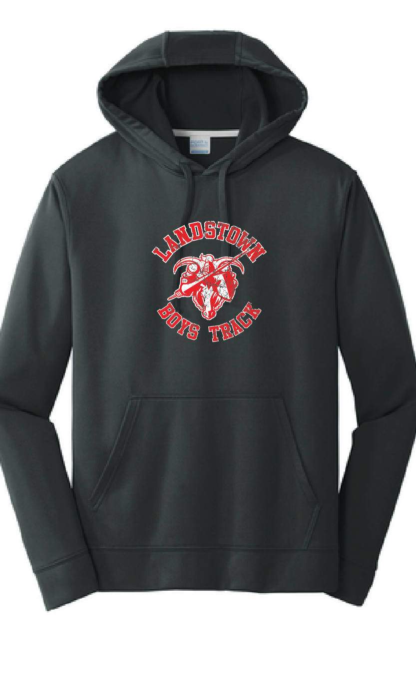 Performance Fleece Hooded Sweatshirt / Black / Landstown Middle School Boys Track