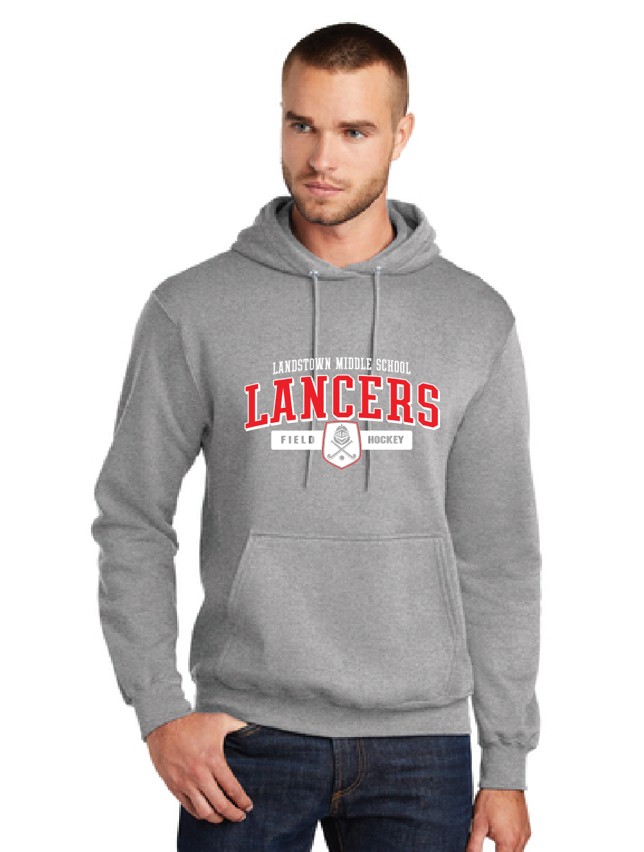 Core Fleece Pullover Hooded Sweatshirt / Athletic Heather / Landstown Middle School Field Hockey