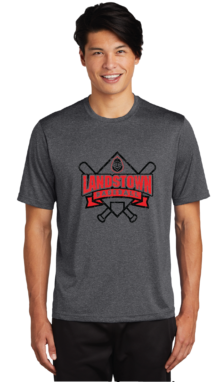 Heather Contender Tee / Graphite Heather / Landstown Middle School Baseball