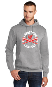 Core Fleece Pullover Hooded Sweatshirt / Athletic Heather / Landstown Middle School Softball