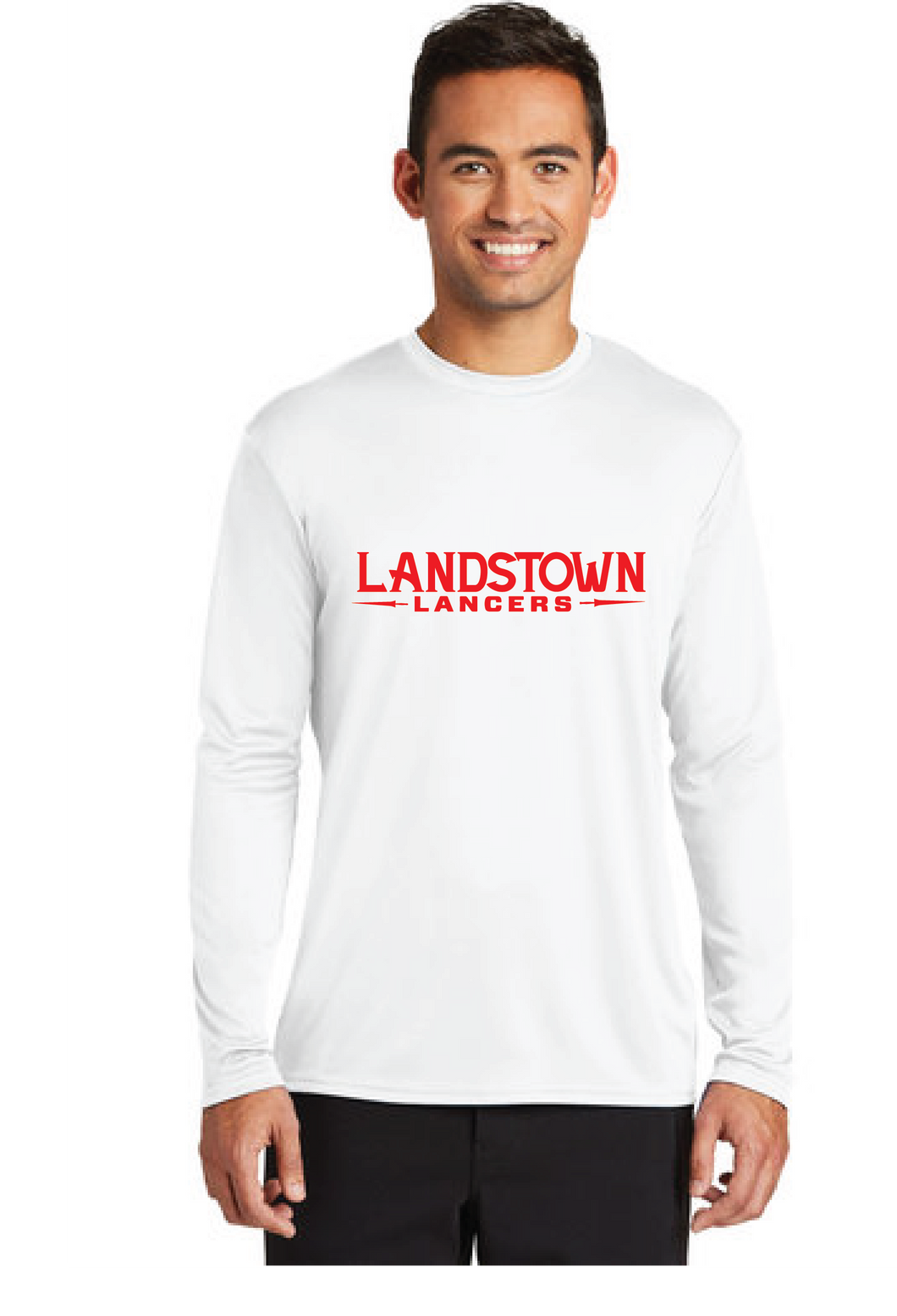 Long Sleeve Performance Tee / White / Landstown Middle School Staff