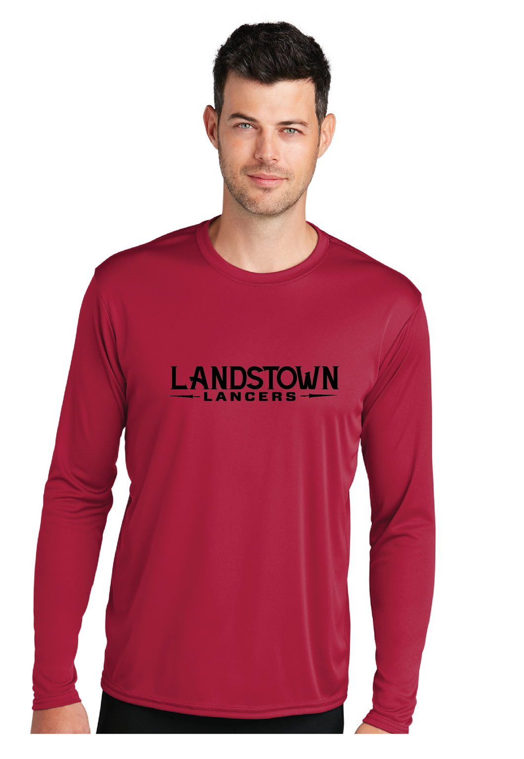 Long Sleeve Performance Tee / Red / Landstown Middle School Staff