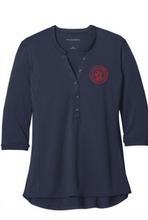 Ladies UV Choice Pique Henley / Navy / Landstown Middle School Staff