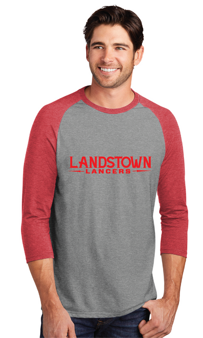 Perfect Triblend 3/4-Sleeve Raglan / Grey Red / Landstown Middle School Staff