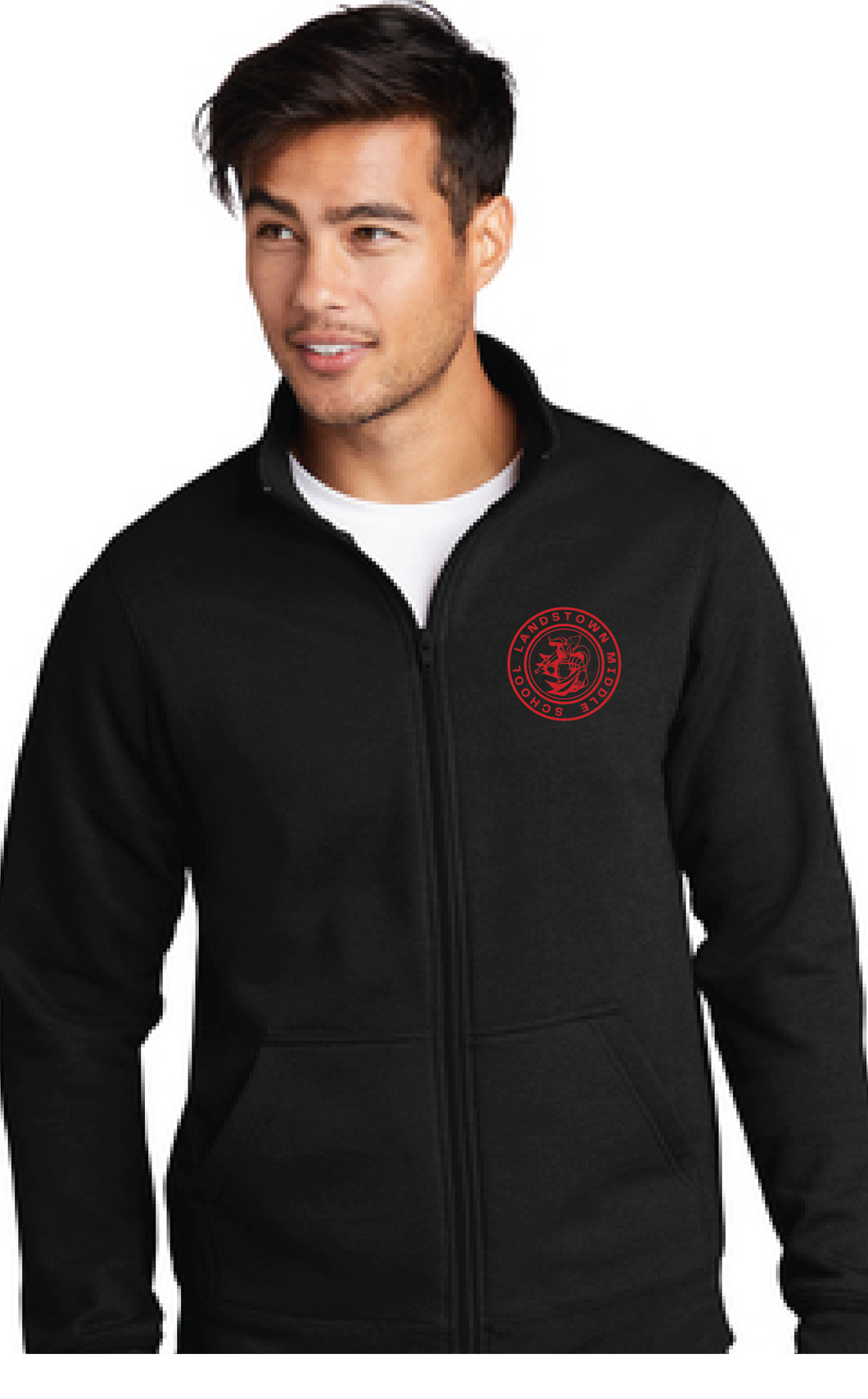 Core Fleece Cadet Full-Zip Sweatshirt / Black / Landstown Middle School Staff