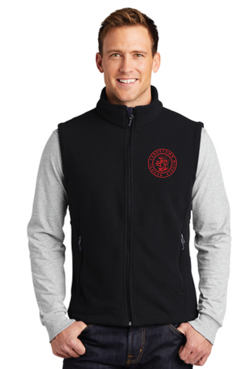 Fleece Vest / Black / Landstown Middle School Staff