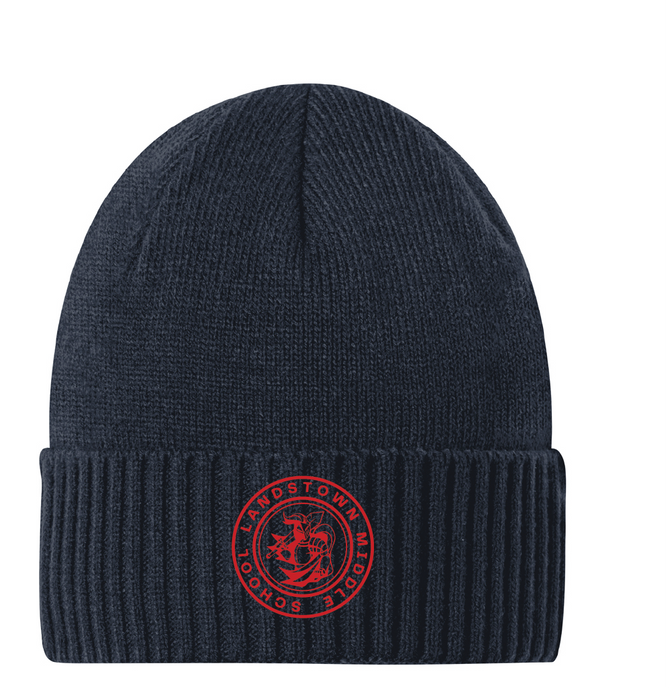 Rib Knit Cuff Beanie / Navy / Landstown Middle School Staff