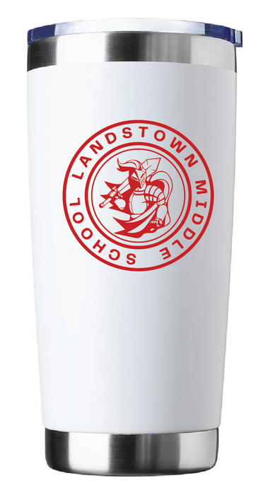 20oz Stainless Steel Tumbler / White / Landstown Middle School Staff