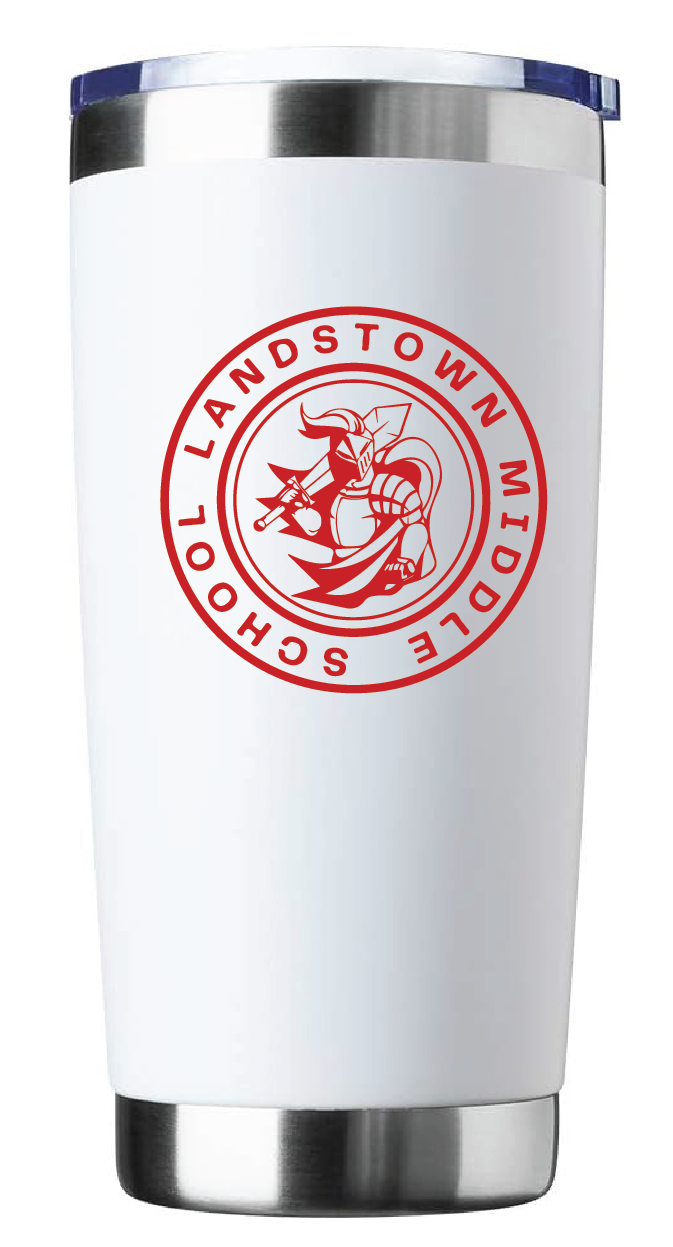 20oz Stainless Steel Tumbler / White / Landstown Middle School Staff
