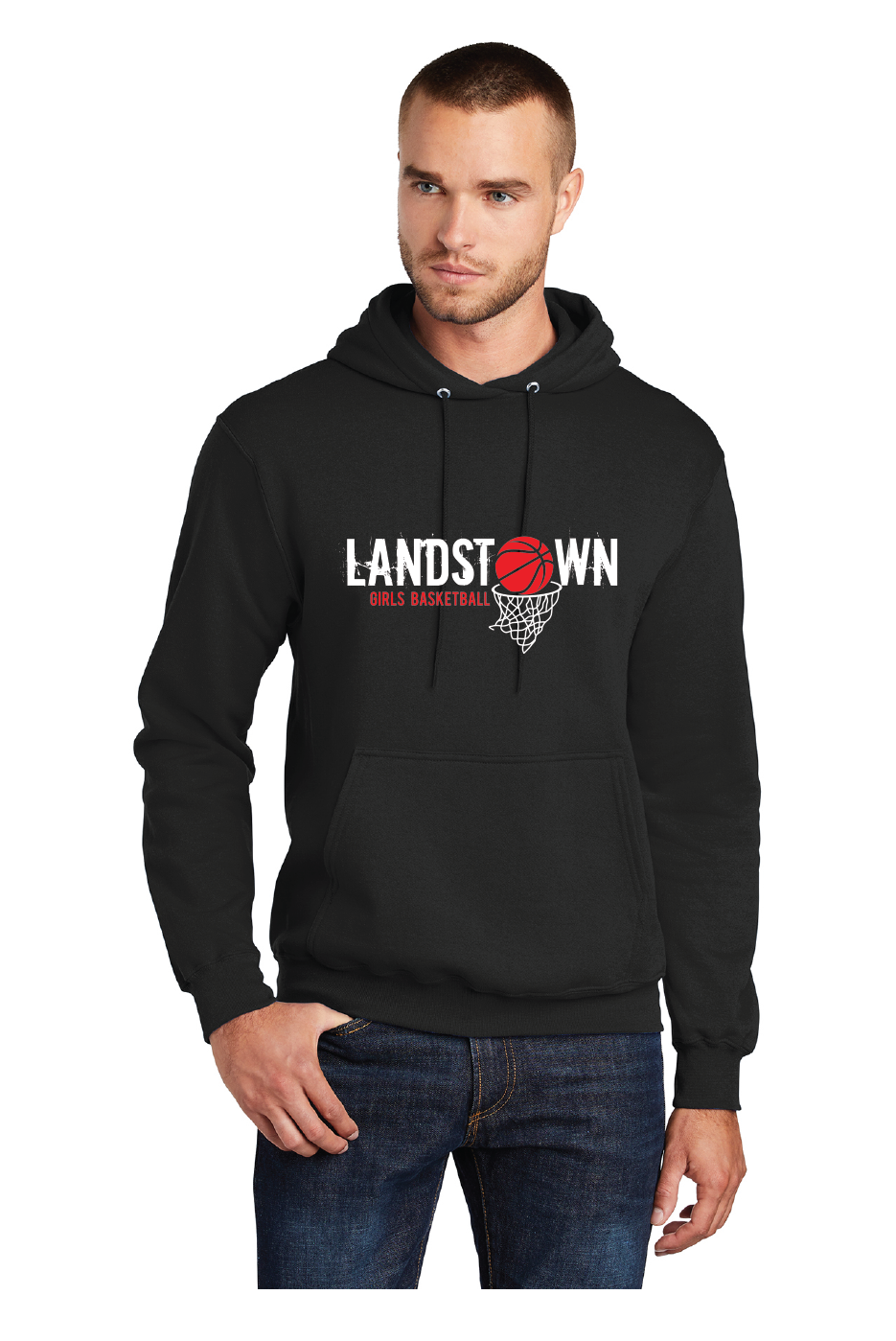 Fleece Pullover Hooded Sweatshirt / Black / Landstown Middle School Girls Basketball