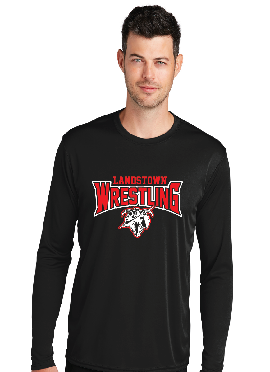 Long Sleeve Heather Contender Tee / Black / Landstown Middle School Wrestling