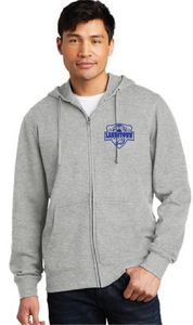 Fleece Full Zip Pullover Hooded Sweatshirt / Heathered Grey / Landstown High School Soccer