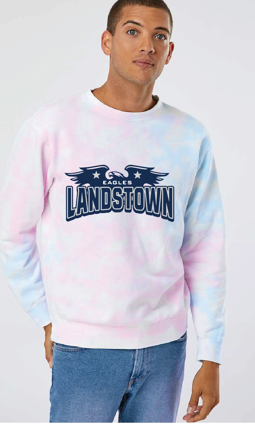 Midweight Tie-Dyed Sweatshirt / Tie Dye Cotton Candy / Landstown High School
