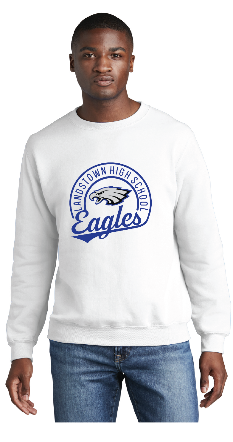 Core Fleece Crewneck Sweatshirt / White / Landstown High School