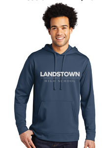 Performance Fleece Pullover Hooded Sweatshirt / Navy  / Landstown High School