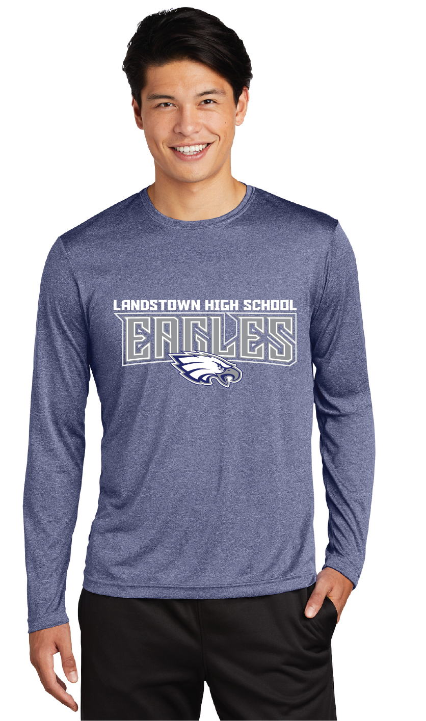 Long Sleeve Heather Contender Tee / Navy Heather / Landstown High School