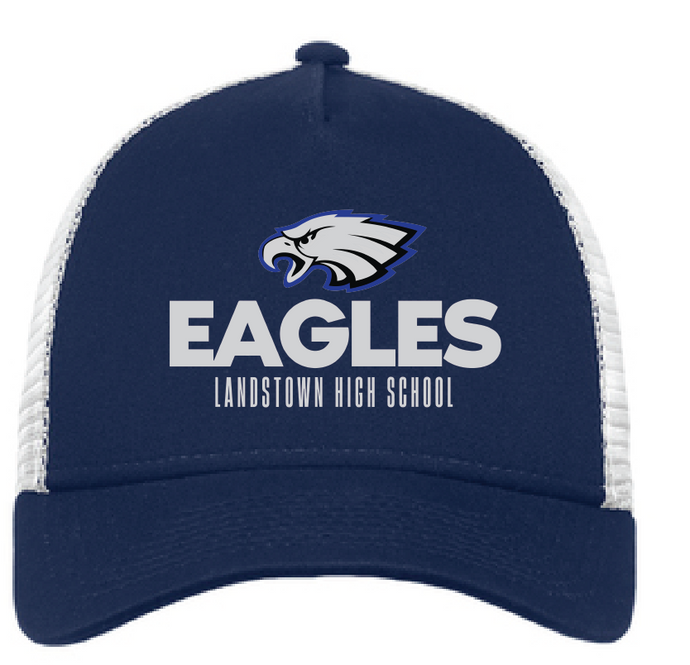 Snapback Trucker Cap / Deep Navy/ White / Landstown High School