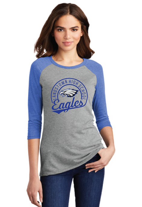 Women’s Perfect Tri 3/4-Sleeve Raglan / Royal Frost / Landstown High School