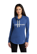 Ladies Sueded Cotton Blend Cowl Tee / Royal Heather / Landstown High School