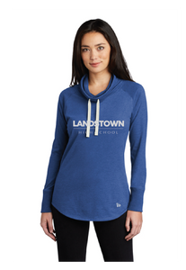 Ladies Sueded Cotton Blend Cowl Tee / Royal Heather / Landstown High School