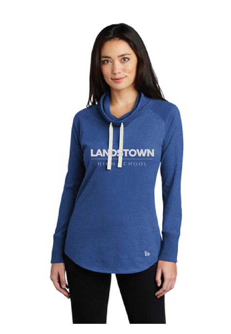 Ladies Sueded Cotton Blend Cowl Tee / Royal Heather / Landstown High School