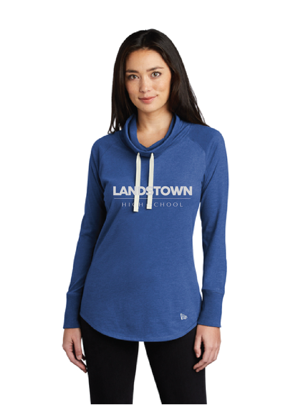 Ladies Sueded Cotton Blend Cowl Tee / Royal Heather / Landstown High School