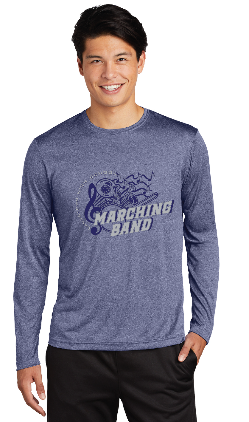 Long Sleeve Heather Contender Tee / Heather Royal / Landstown High School Marching Band