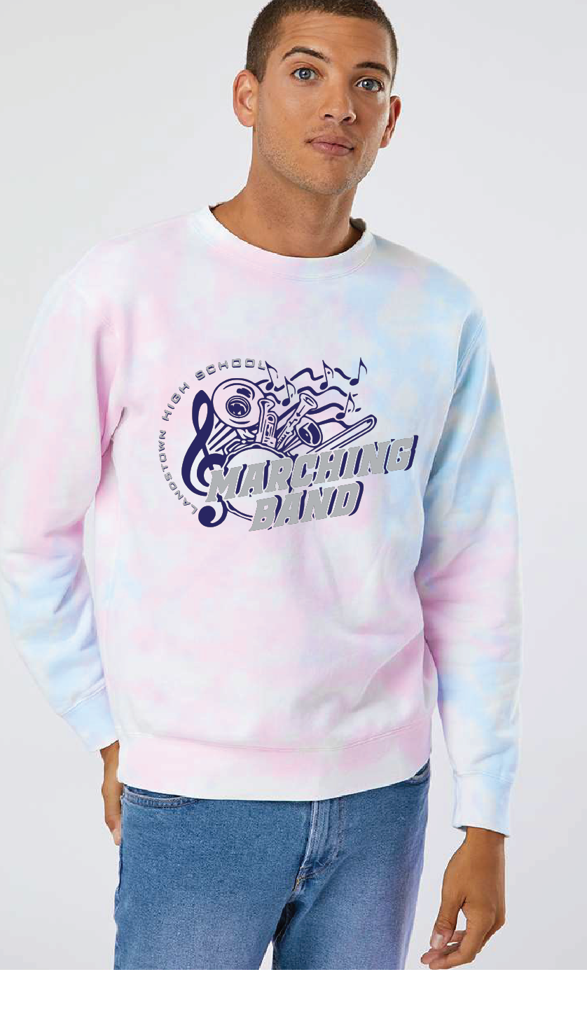 Midweight Tie-Dyed Sweatshirt / Tie Dye Cotton Candy / Landstown High School Marching Band