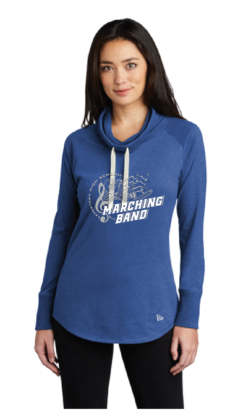 Ladies Sueded Cotton Blend Cowl Tee / Royal Heather / Landstown High School Marching Band