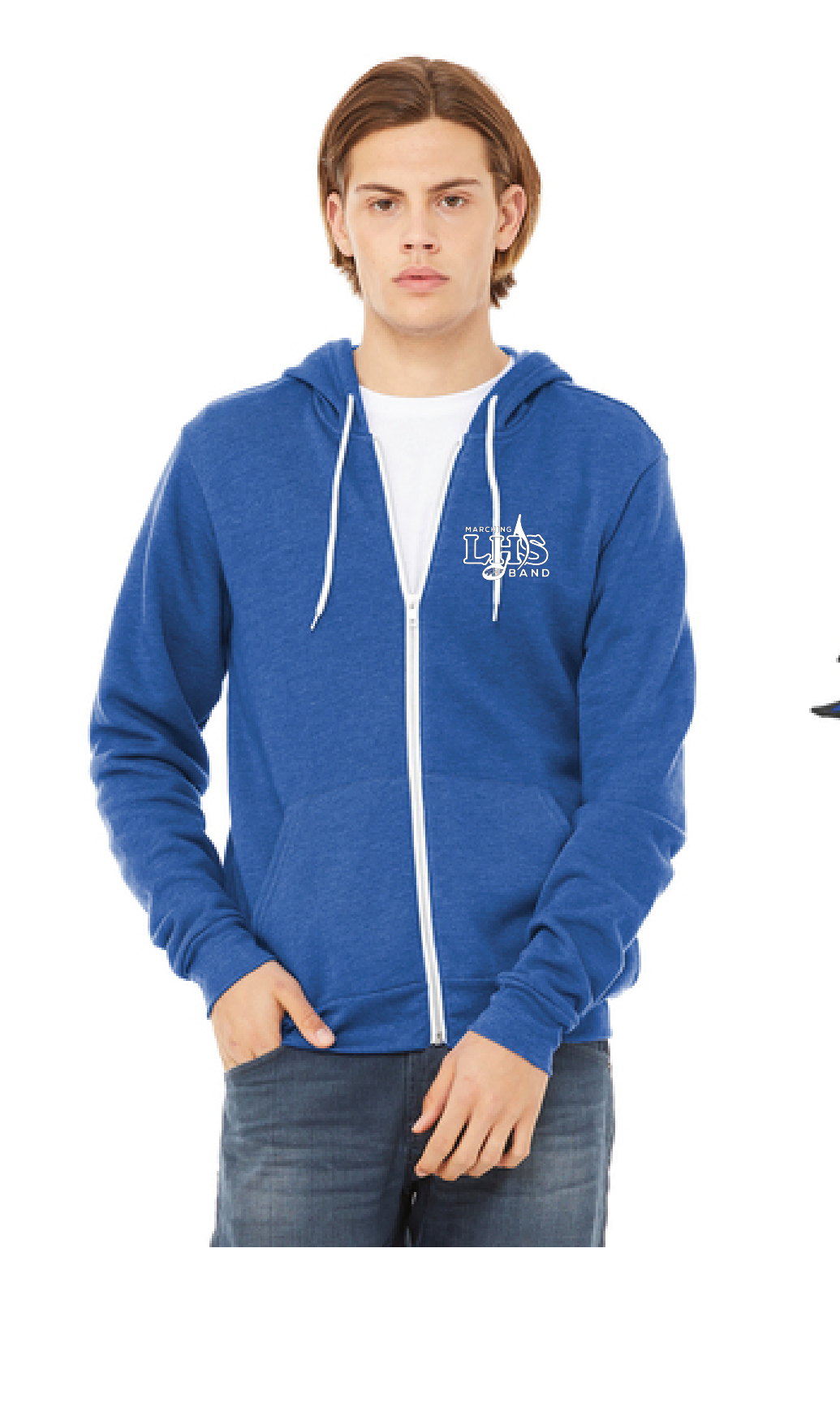 Sponge Fleece Full-Zip Hoodie / Royal Heather / Landstown High School Marching Band