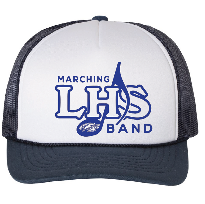 Foam Trucker Cap / White/Navy / Landstown High School Marching Band