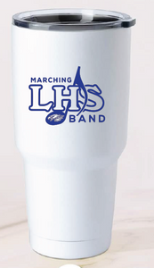 32oz Stainless Steel Tumbler / White / Landstown High School Marching Band