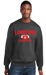Fleece Crewneck Sweatshirt / Dark Heather Charcoal / Landstown Middle School Football