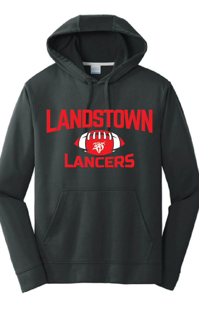 Performance Fleece Hooded Pullover / Black / Landstown Middle School Football