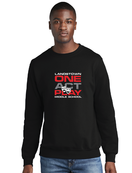 Fleece Crewneck Sweatshirt / Black / Landstown Middle School One Act Play