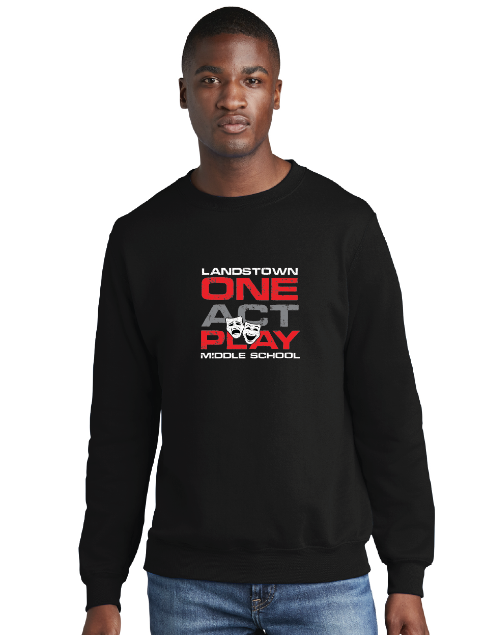 Fleece Crewneck Sweatshirt / Black / Landstown Middle School One Act Play
