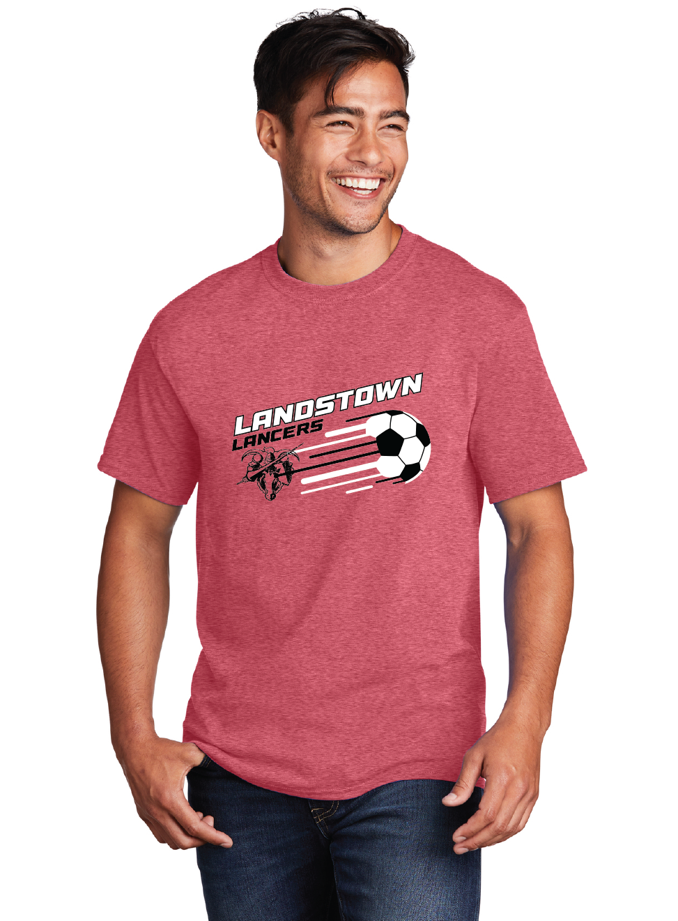 Core Cotton Tee / Heather Red / Landstown Middle School Boys Soccer