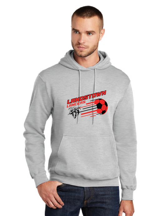 Fleece Pullover Hooded Sweatshirt / Athletic Heather / Landstown Middle School Boys Soccer