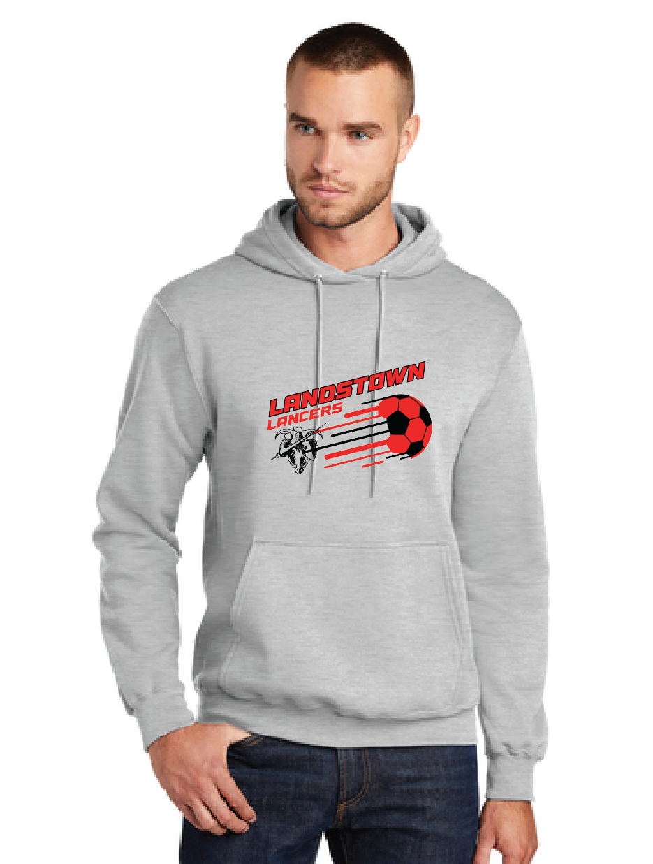 Fleece Pullover Hooded Sweatshirt / Athletic Heather / Landstown Middle School Boys Soccer