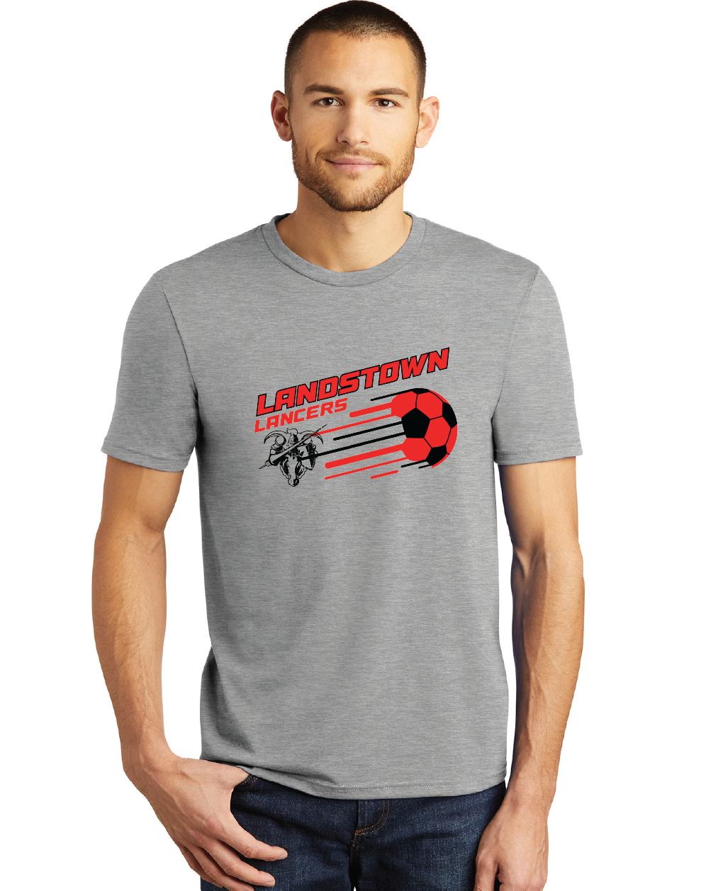 Softstyle Triblend Tee / Grey Frost / Landstown Middle School Boys Soccer