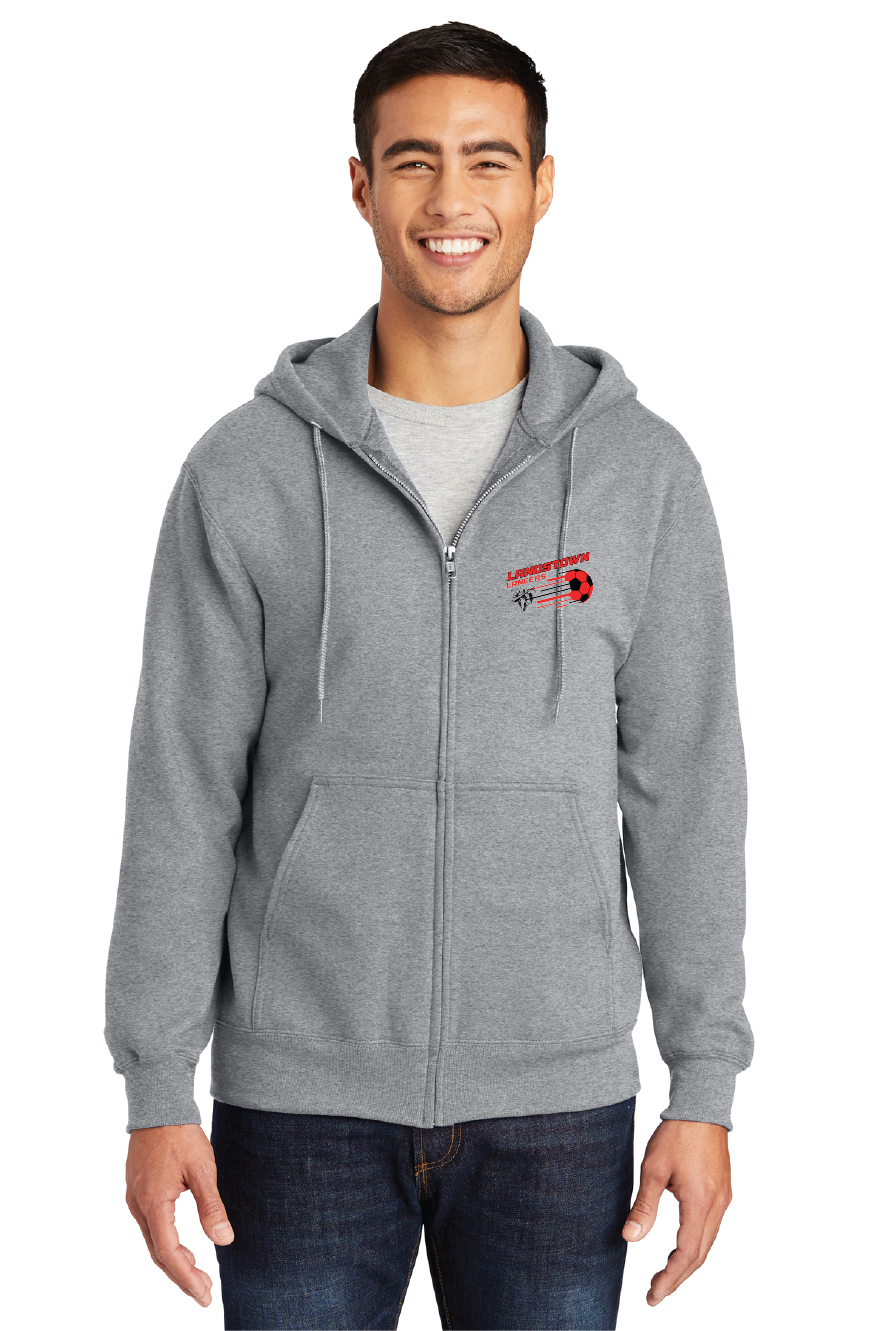 Fleece Full-Zip Hooded Sweatshirt / Athletic Heather / Landstown Middle School Boys Soccer