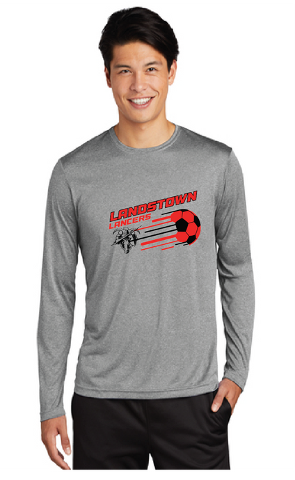 Long Sleeve Heather Performance Tee / Graphite / Landstown Middle School Boys Soccer