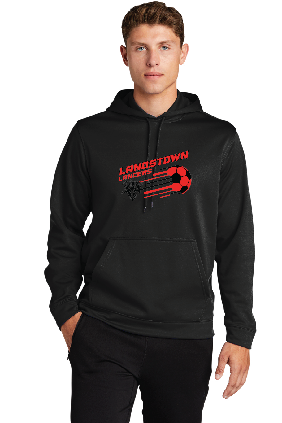 Fleece Hooded Pullover / Black / Landstown Middle School Boys Soccer