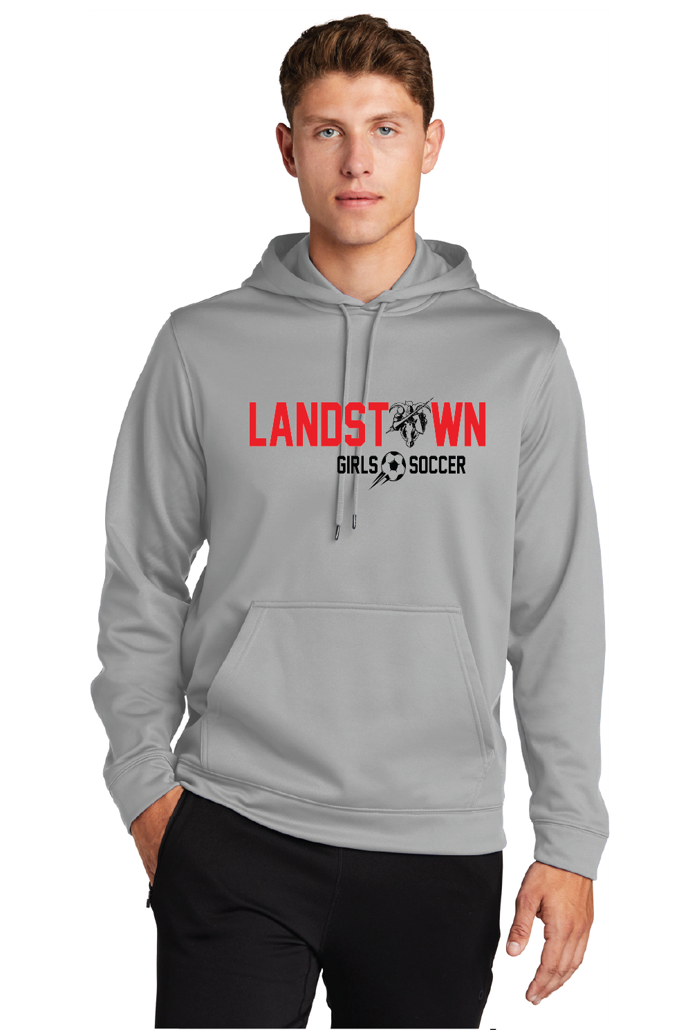 Performance Fleece Hooded Pullover / Silver / Landstown Middle School Girls Soccer