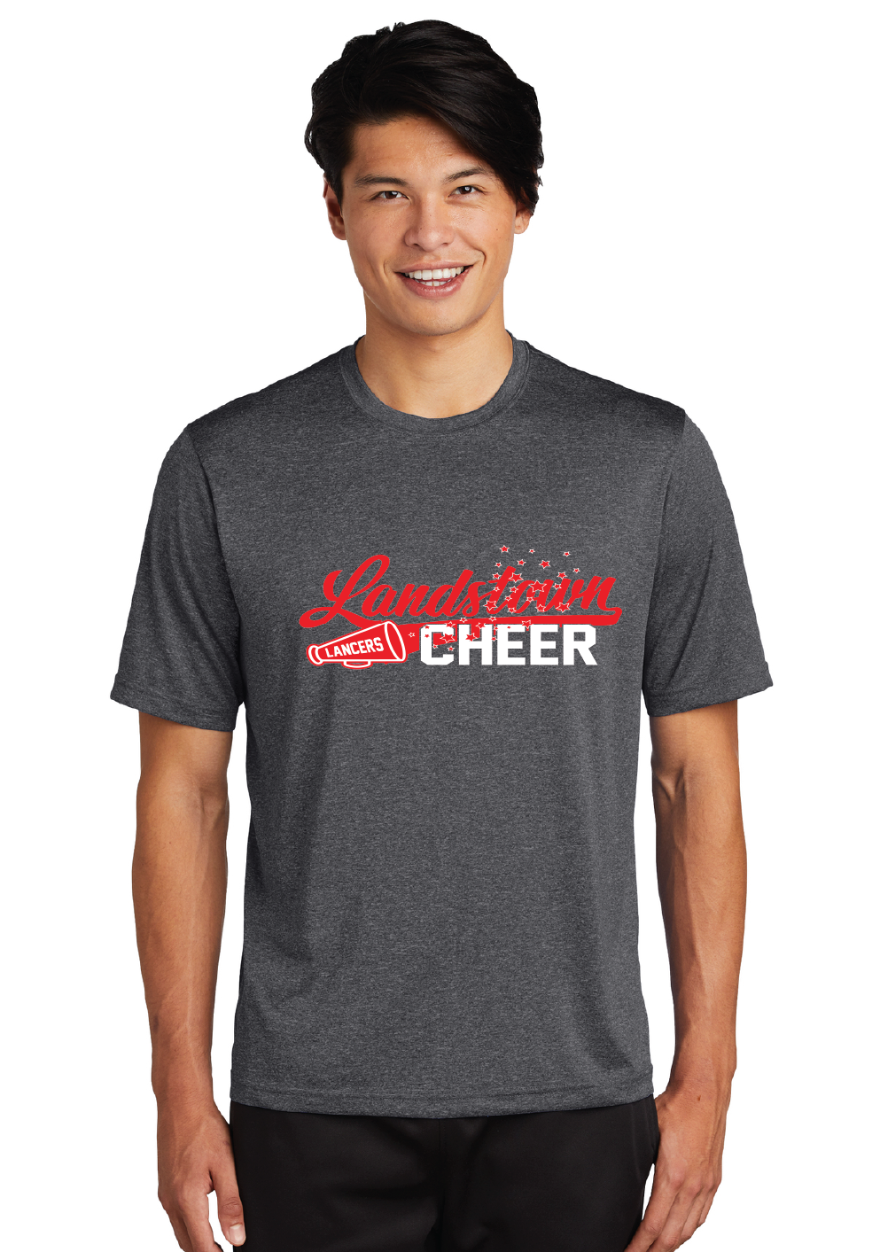 Heather Performance Tee / Graphite Heather / Landstown Middle School Cheer